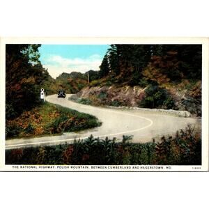 National Hwy Polish Mountain Cumberland & Hagerstown MD Vintage Postcard SPT14